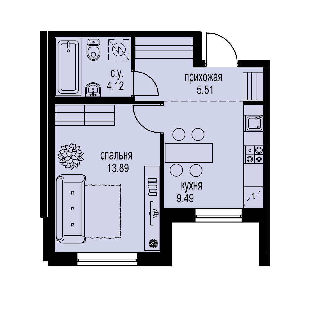 1-комнатная, 33 м² — ЖК ЖК ID Мурино (Айди Мурино)