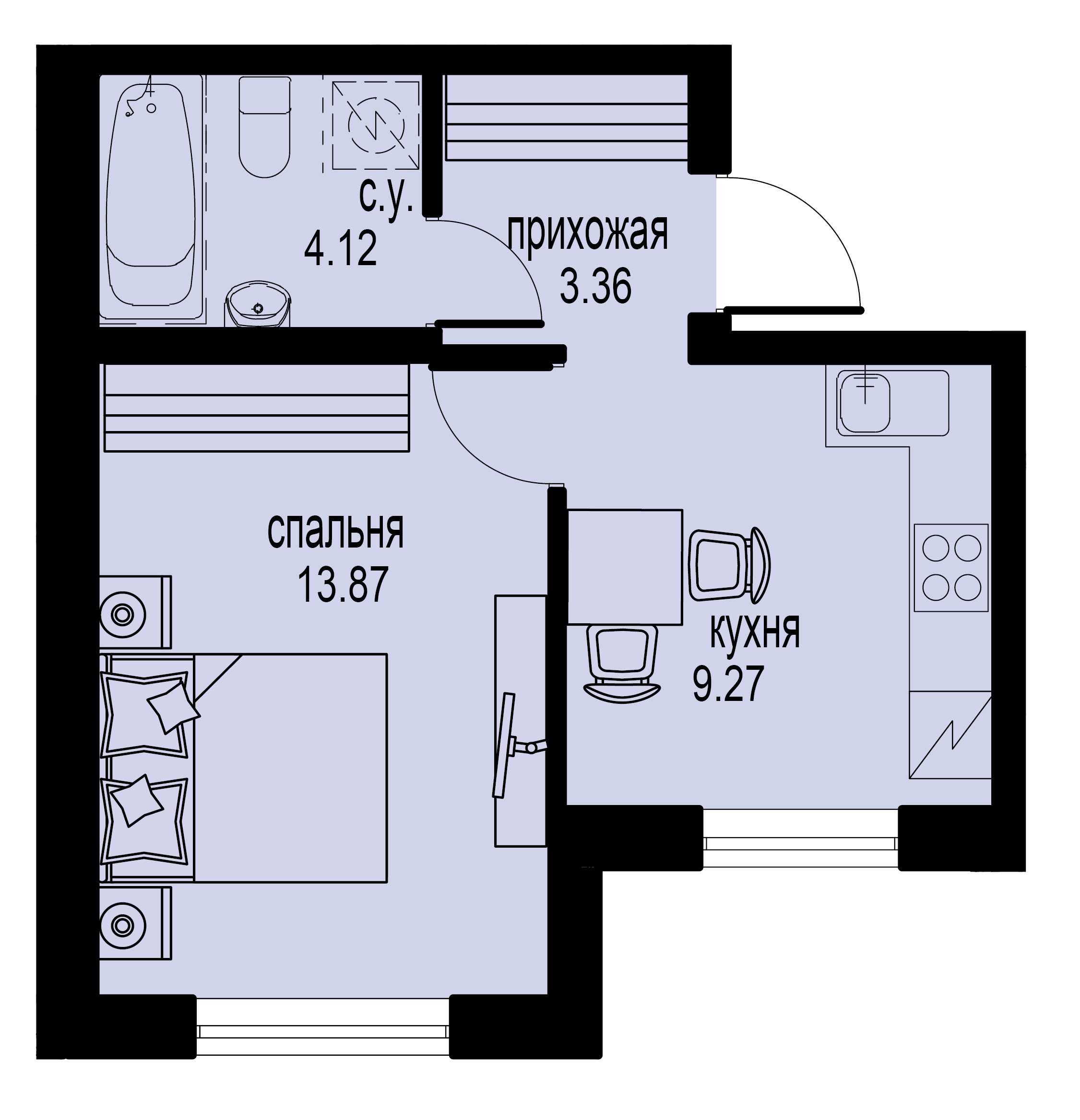 1-комнатная, 31 м² — ЖК ЖК ID Мурино (Айди Мурино)