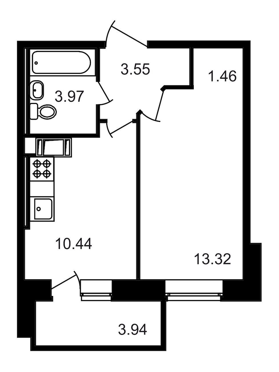 1-комнатная, 37 м² — ЖК ЖК Северный