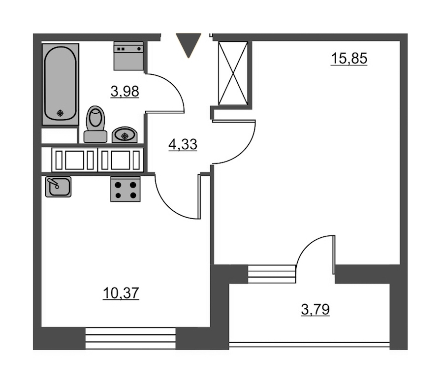 1-комнатная, 36 м² — ЖК ЖК Питер