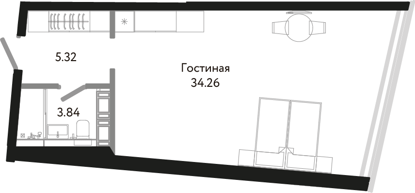Студия, 43 м² — ЖК Апарт-отель Next (Некст)