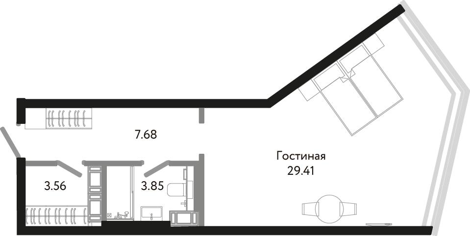 Студия, 45 м² — ЖК Апарт-отель Next (Некст)
