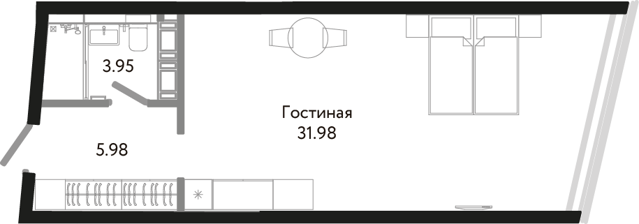 Студия, 42 м² — ЖК Апарт-отель Next (Некст)