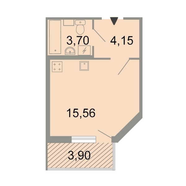 Студия, 25 м² — ЖК ЖК Клёны