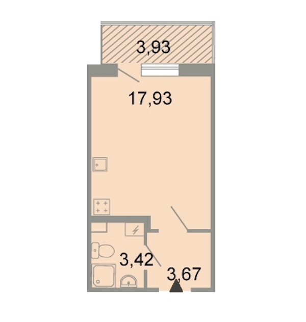 Студия, 27 м² — ЖК ЖК Клёны