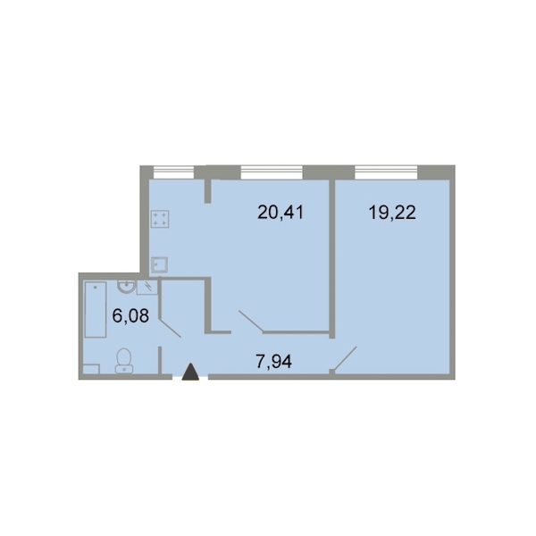 1-комнатная, 54 м² — ЖК ЖК Клёны