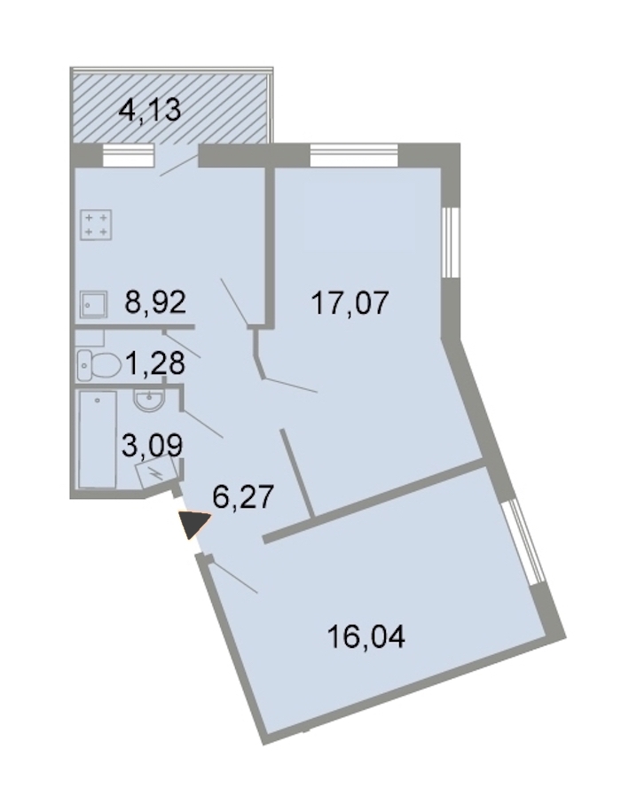 2-комнатная, 54 м² — ЖК ЖК Клёны