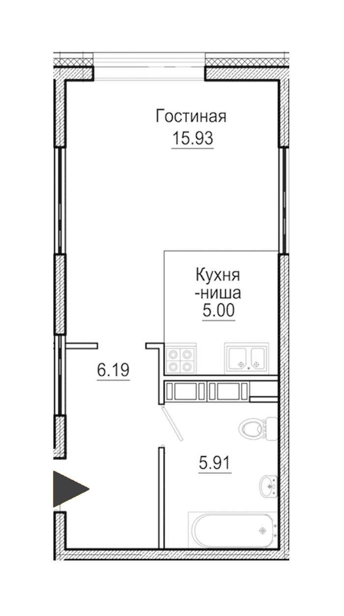 Студия, 33 м² — ЖК Апарт-отель Next (Некст)
