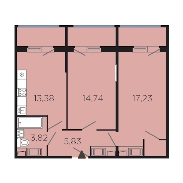 2-комнатная, 67 м² — ЖК Апарт-комплекс Like (Лайк)