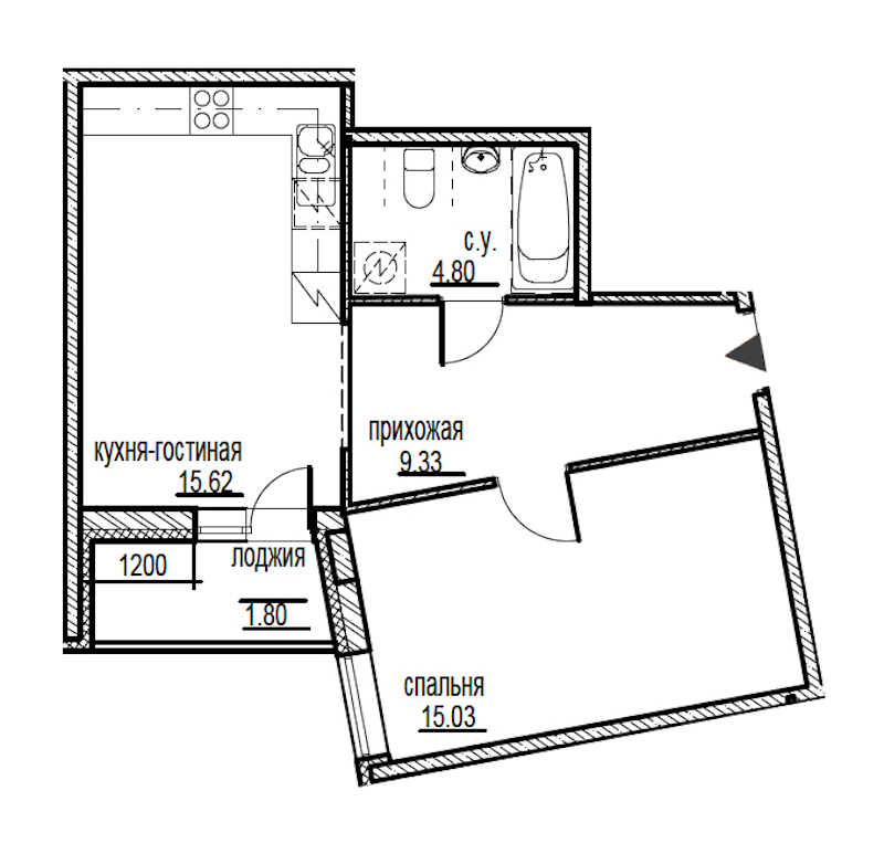 1-комнатная, 47 м² — ЖК ЖК ID Мурино (Айди Мурино)
