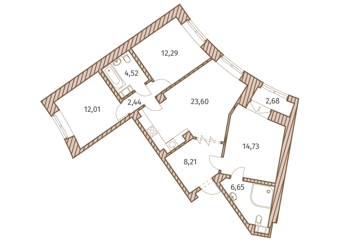 3-комнатная, 86 м² — ЖК ЖК Архитектор