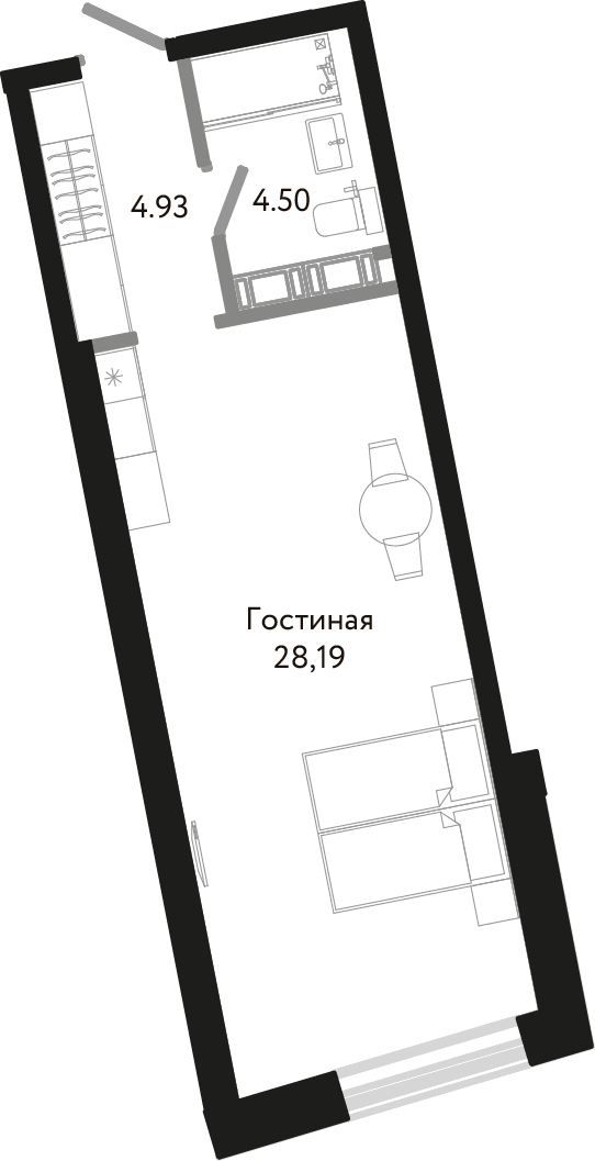 Студия, 38 м² — ЖК Апарт-отель Next (Некст)