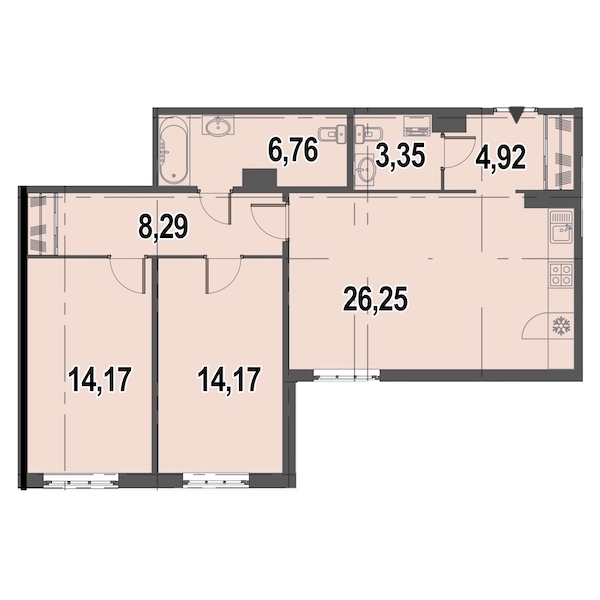 2-комнатная, 78 м² — ЖК ЖК Дом у Каретного