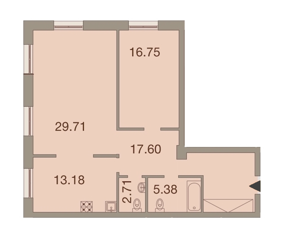 2-комнатная, 85 м² — ЖК ЖК Neva Haus (Нева Хаус)
