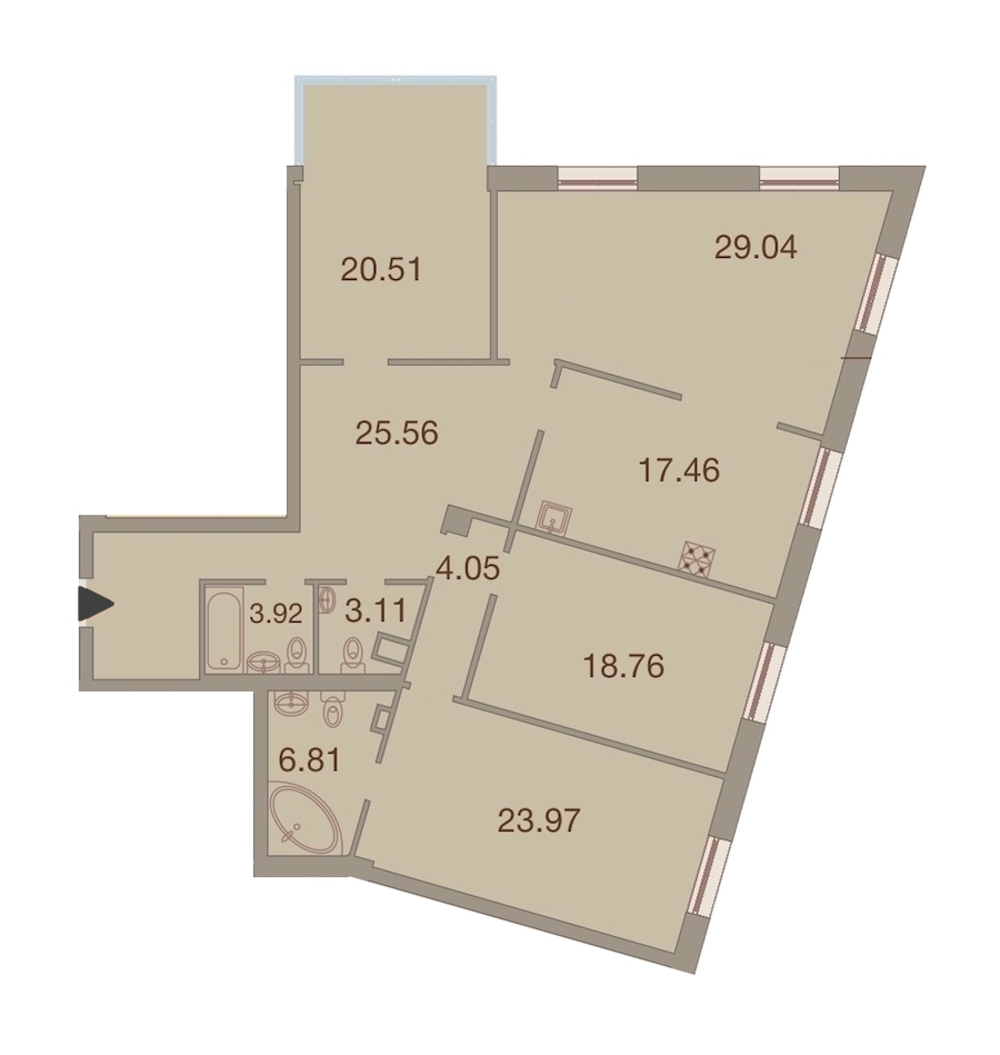 4-комнатная, 153 м² — ЖК ЖК Neva Haus (Нева Хаус)