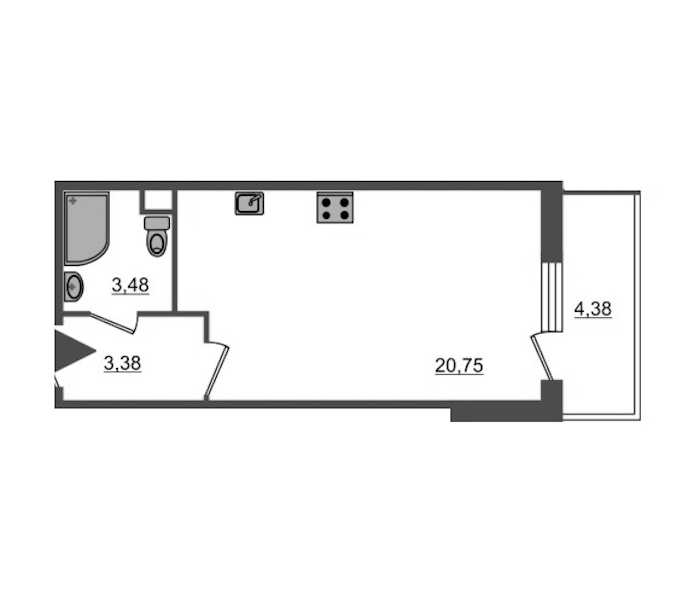Студия, 29 м² — ЖК Ап-квартал Московский (Up-квартал Московский)