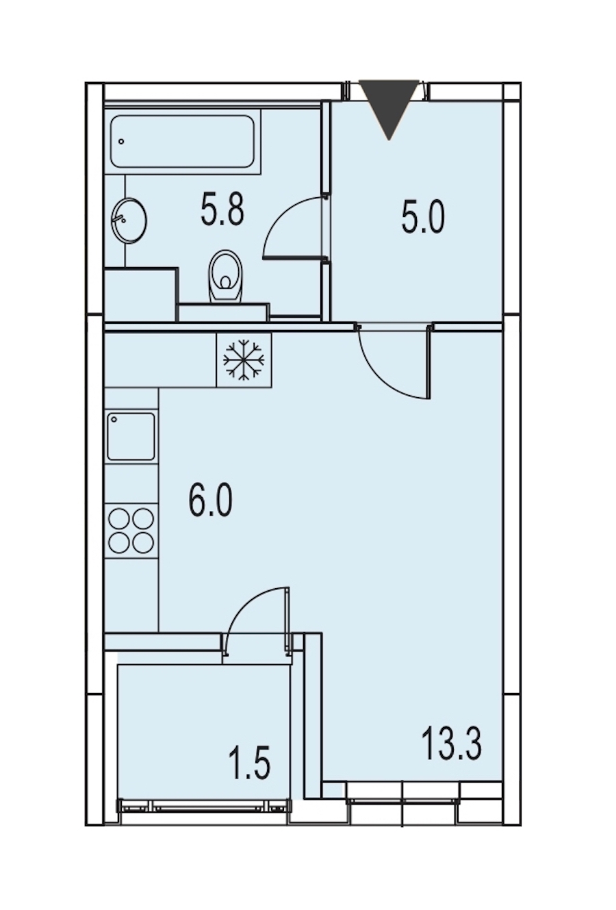 Студия, 32 м² — ЖК ЖК Лайф Лесная