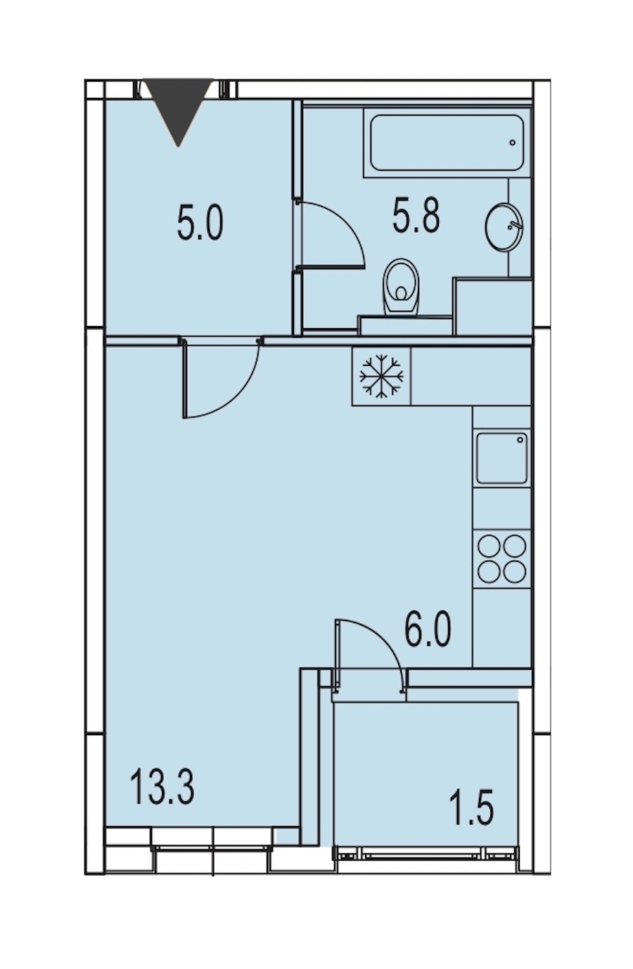 Студия, 32 м² — ЖК ЖК Лайф Лесная