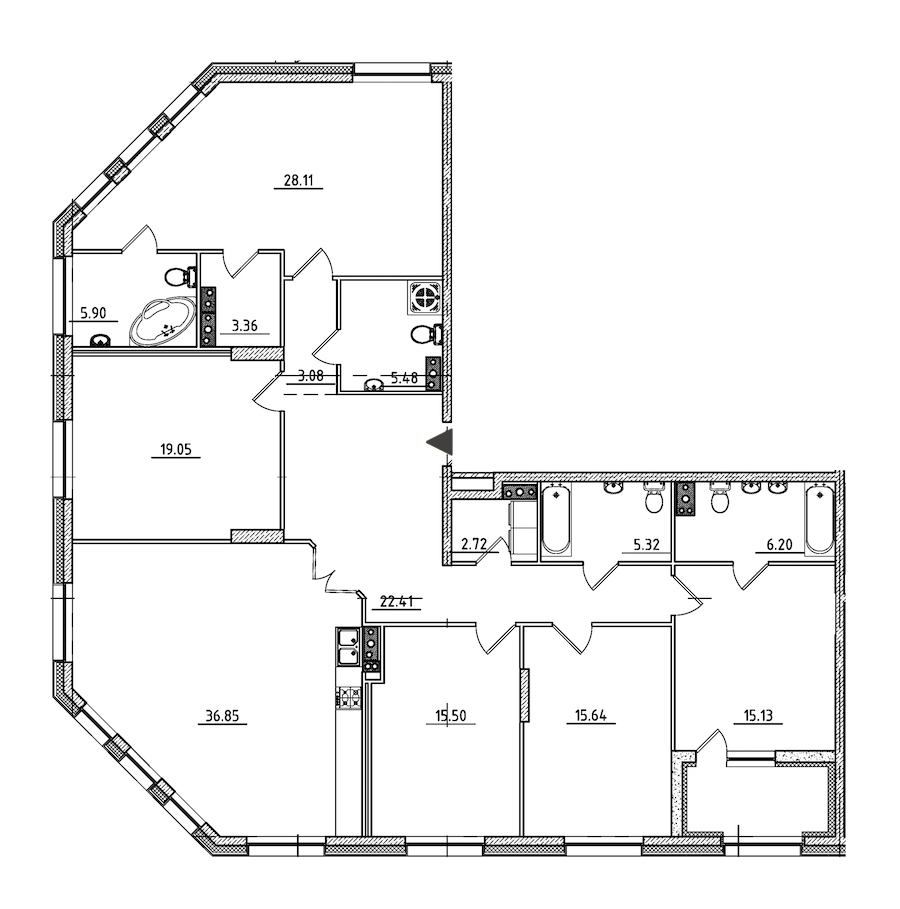 5-комнатная, 187 м² — ЖК ЖК Петровская доминанта