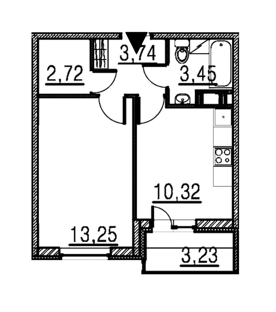 1-комнатная, 33 м² — ЖК ЖК Мурино Парк