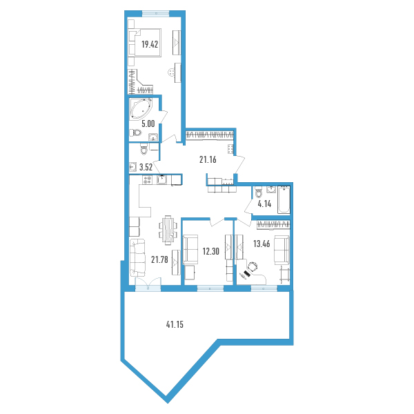 3-комнатная, 113 м² — ЖК ЖК Нахимов