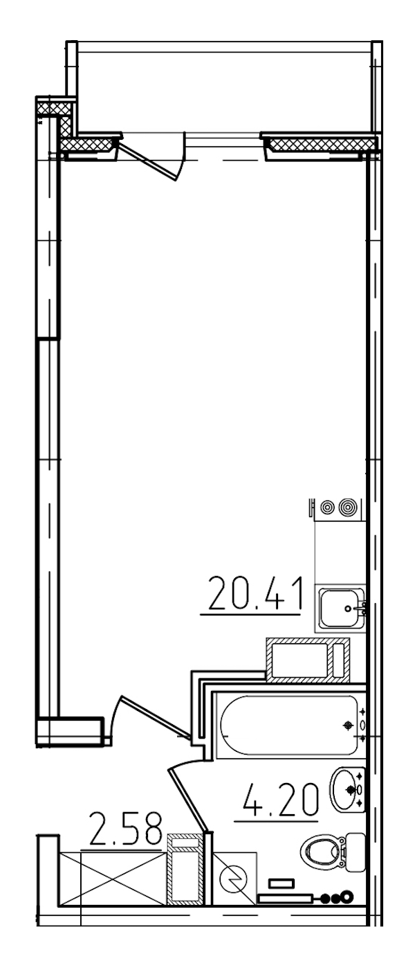 Студия, 28 м² — ЖК ЖК Yoga (Йога)