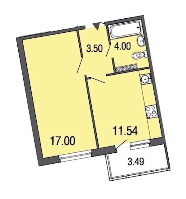 1-комнатная, 36 м² — ЖК ЖК ЭкоСити