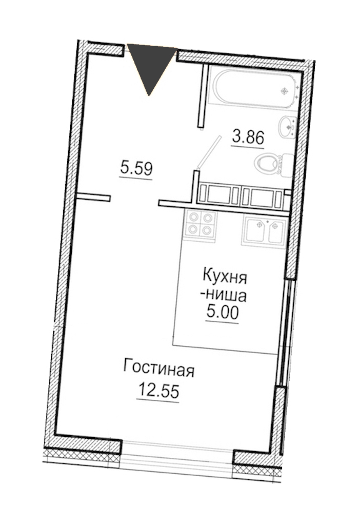 Студия, 27 м² — ЖК Апарт-отель Next (Некст)