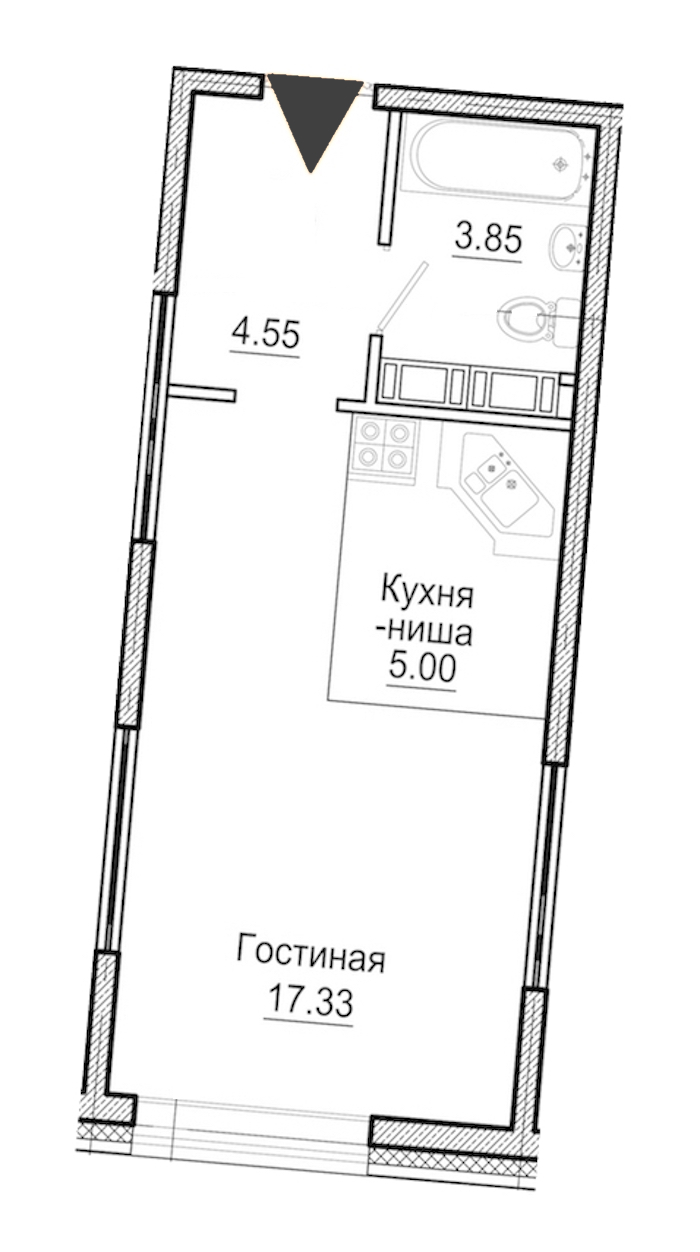 Студия, 31 м² — ЖК Апарт-отель Next (Некст)