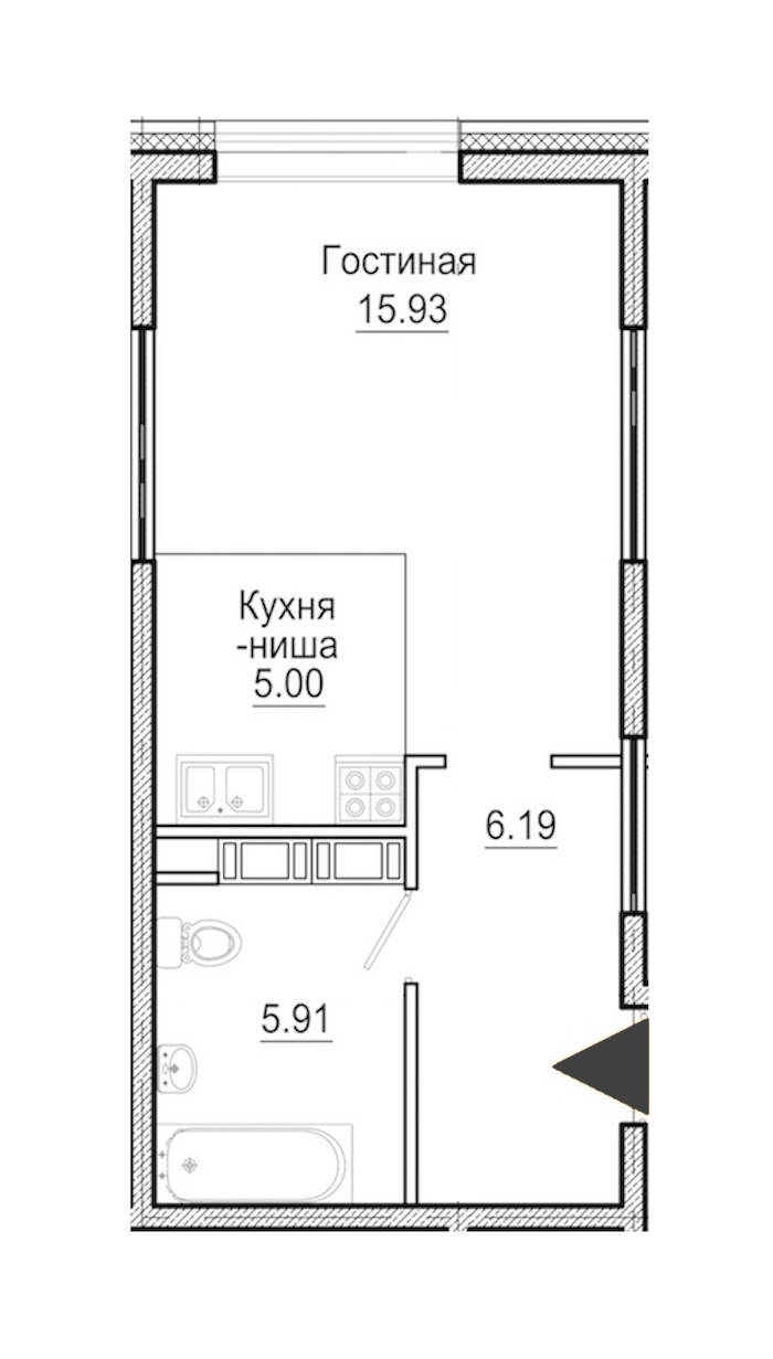 Студия, 33 м² — ЖК Апарт-отель Next (Некст)