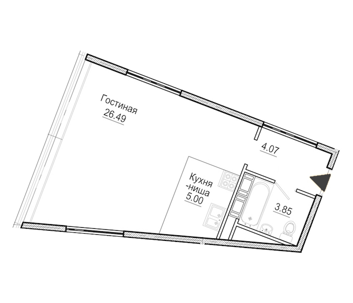 Студия, 39 м² — ЖК Апарт-отель Next (Некст)