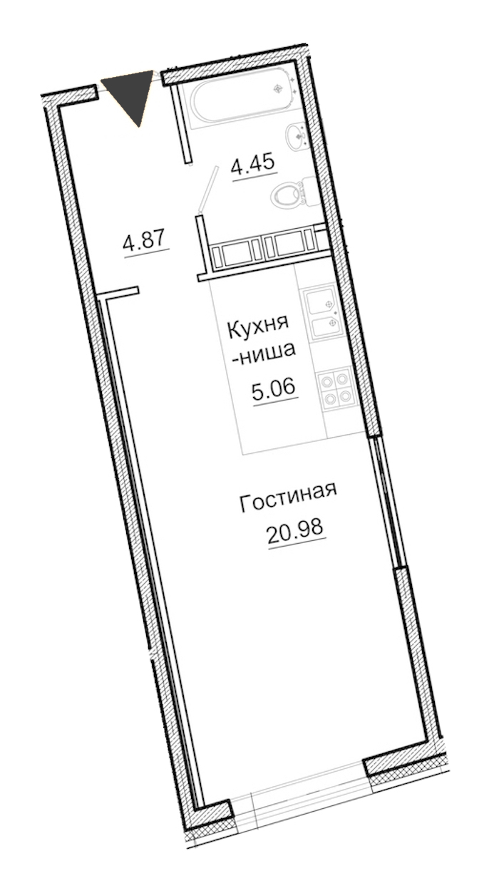Студия, 35 м² — ЖК Апарт-отель Next (Некст)