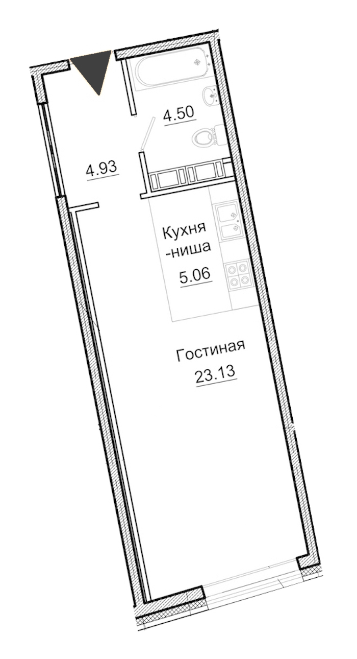 Студия, 38 м² — ЖК Апарт-отель Next (Некст)