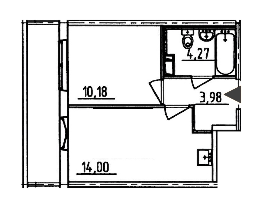 1-комнатная, 35 м² — ЖК ЖК Аэросити