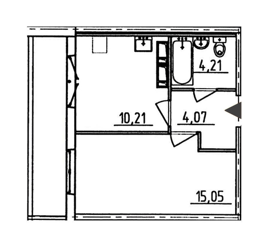 1-комнатная, 37 м² — ЖК ЖК Аэросити