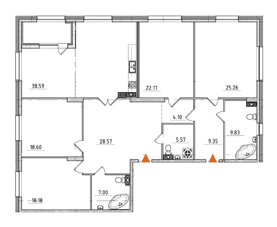 4-комнатная, 190 м² — ЖК ЖК Петровская доминанта