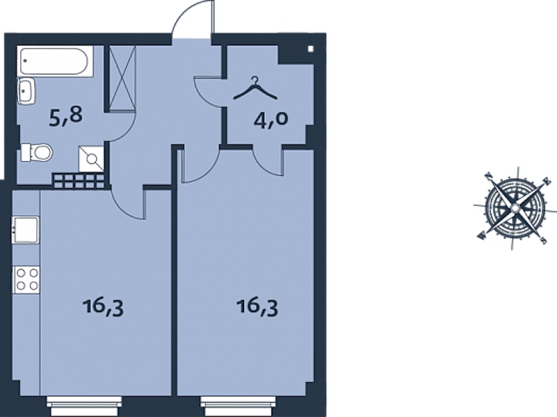 1-комнатная, 50 м² — ЖК ЖК Royal Park (Роял Парк)