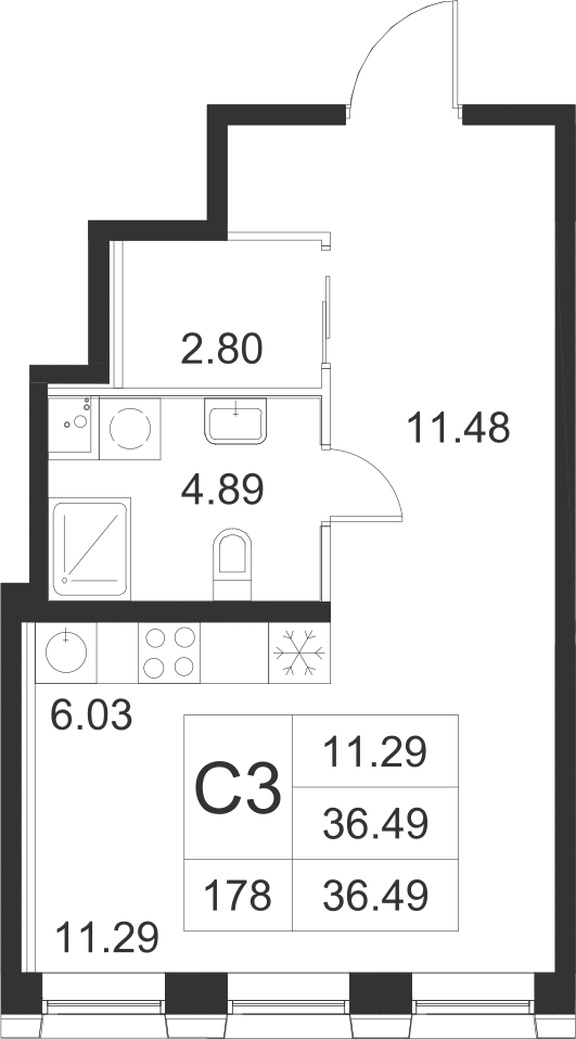 Студия, 36 м² — ЖК ЖК Golden City (Голден сити)