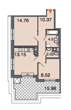 2-комнатная, 53 м² — ЖК ЖК Петровская ривьера