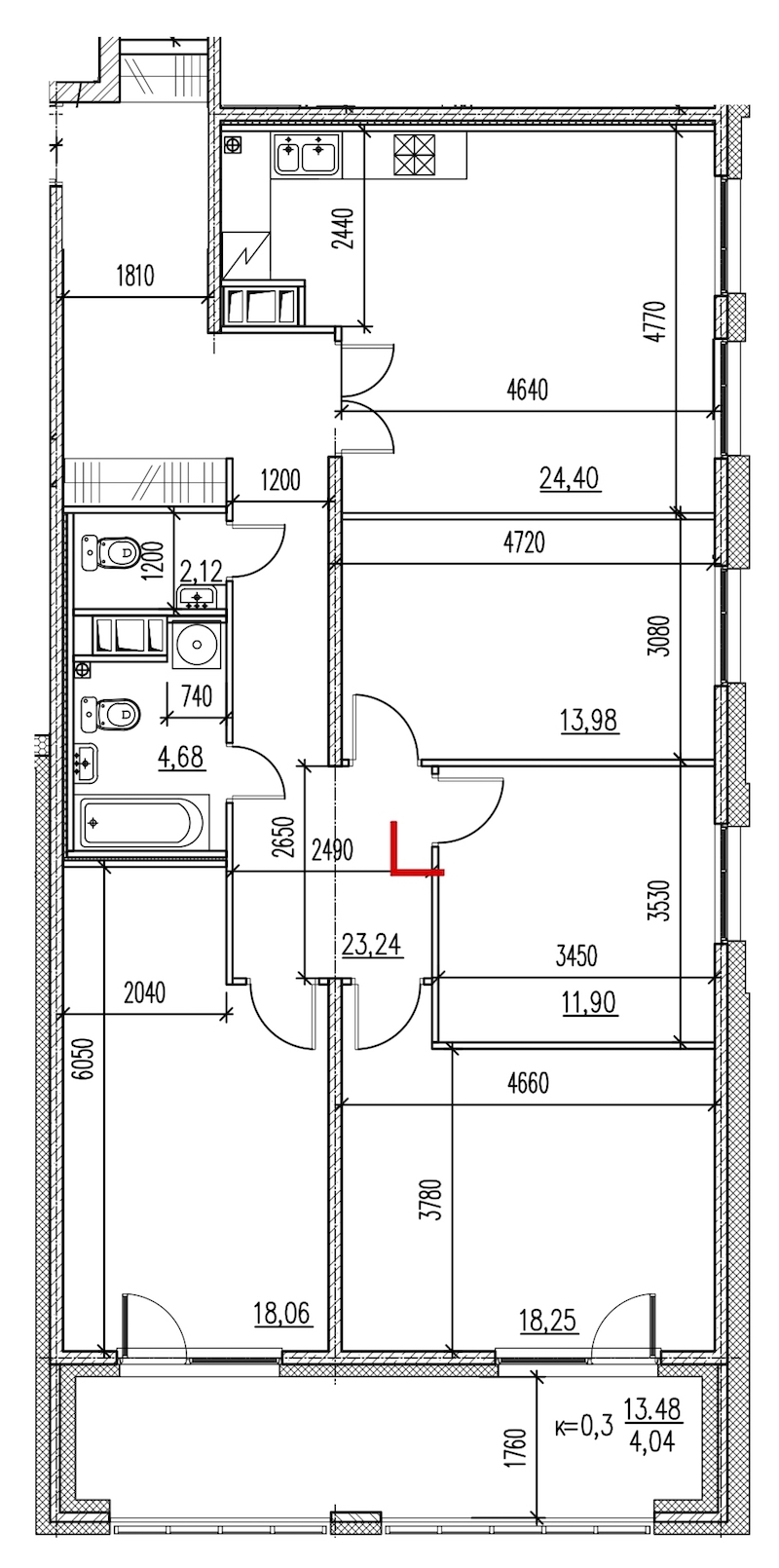 4-комнатная, 122 м² — ЖК ЖК Master на Серебристом бульваре (Мастер)