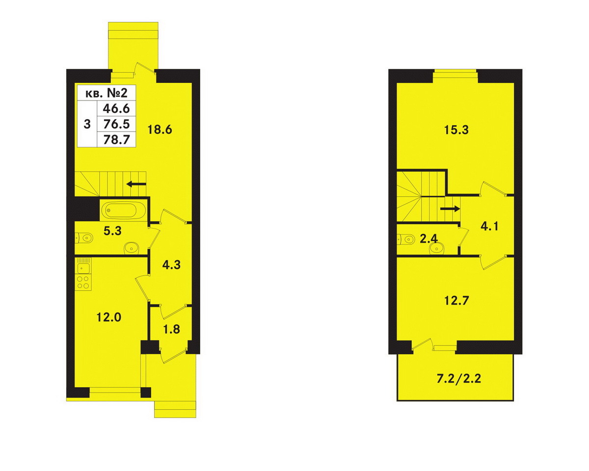 3-комнатная, 84 м² — ЖК ЖК Ропшинский квартал