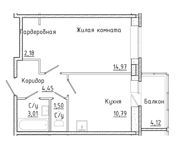 1-комнатная, 38 м² — ЖК ЖК Мурино 2019