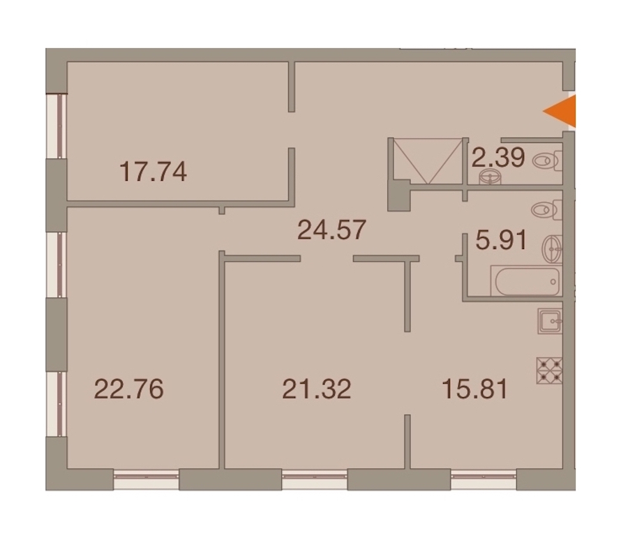 3-комнатная, 111 м² — ЖК ЖК Neva Haus (Нева Хаус)