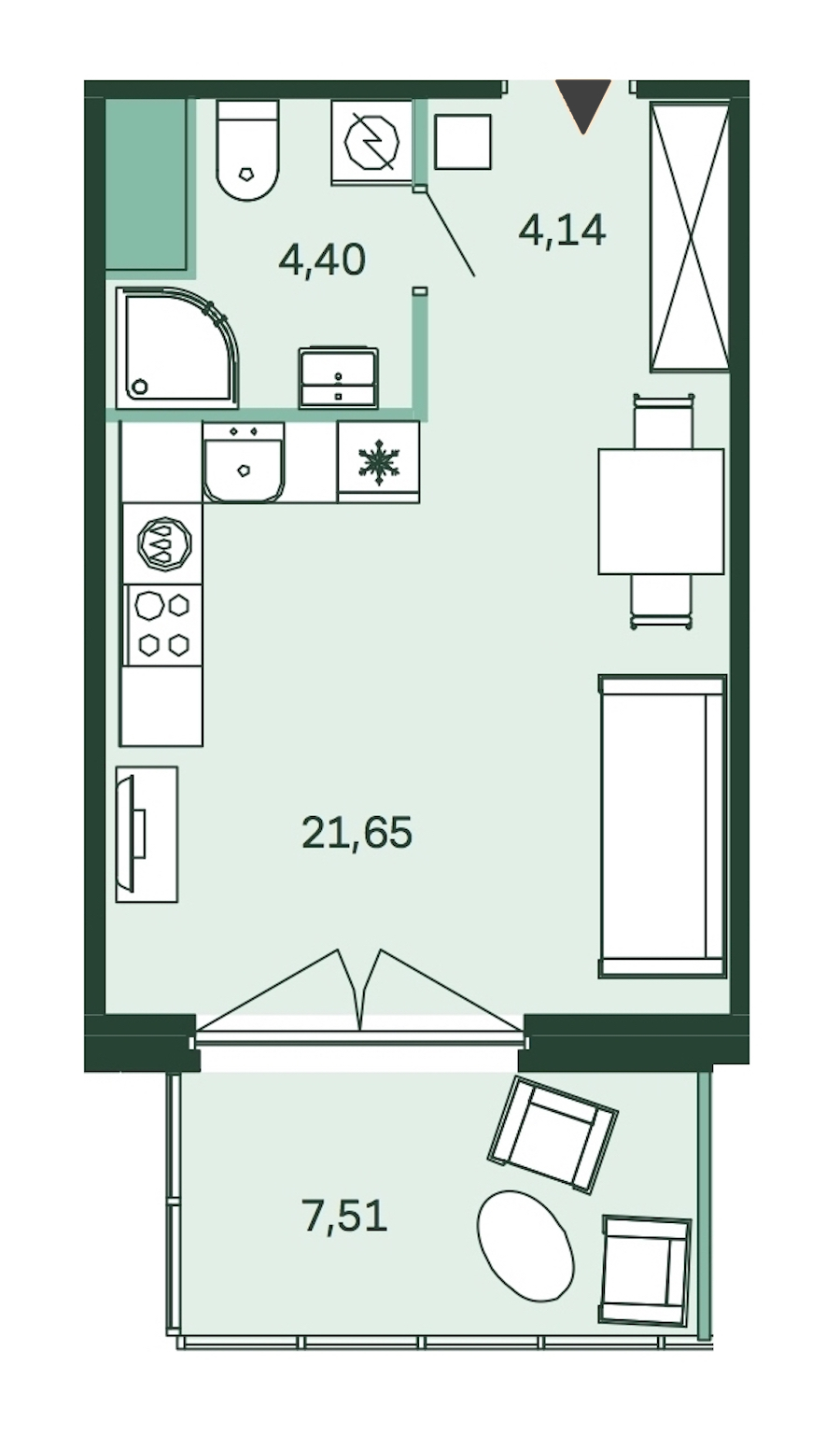 Студия, 33 м² — ЖК ЖК Магнифика Резиденс (Magnifika Residence)