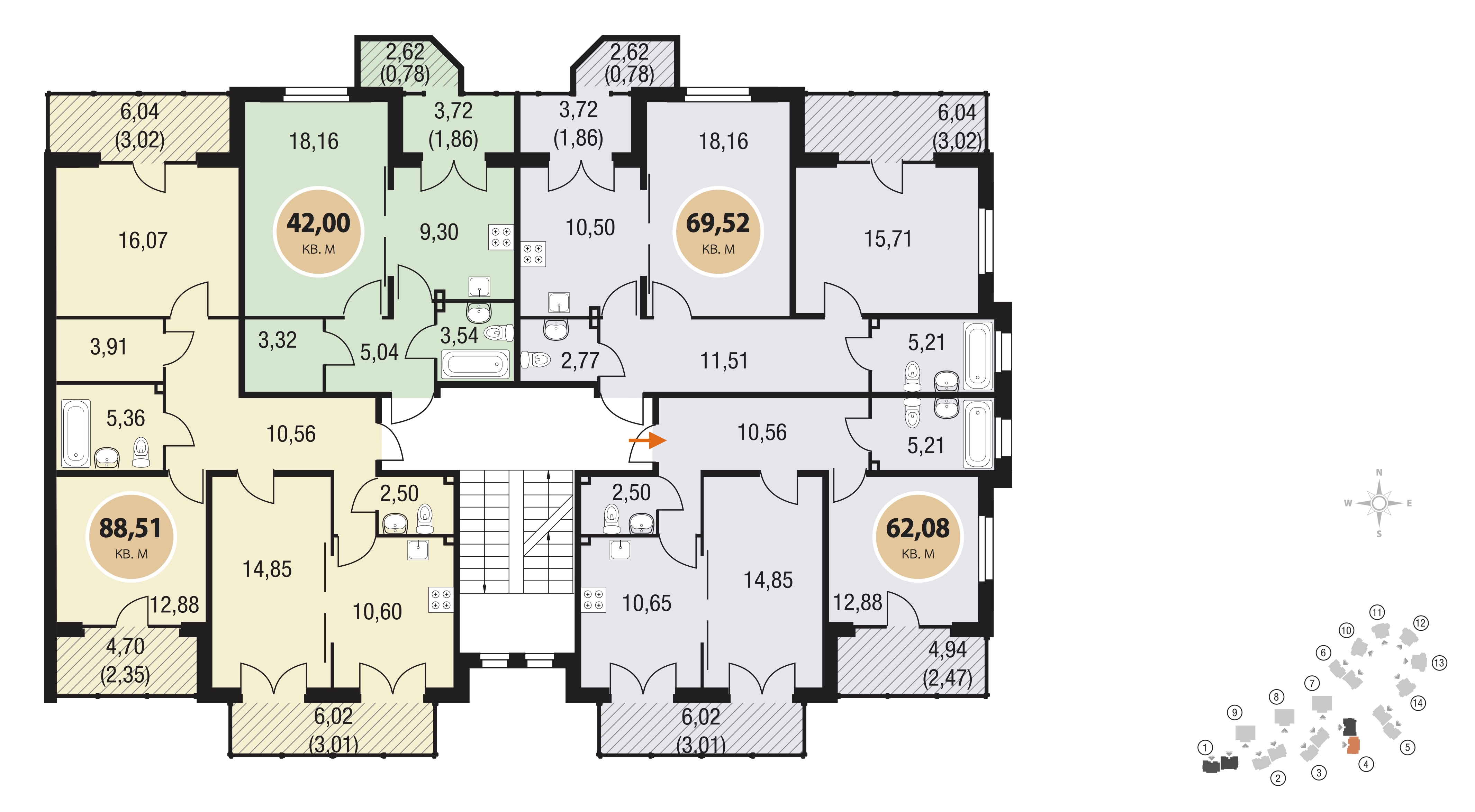 2-комнатная, 62 м² — ЖК ЖК Горки Парк