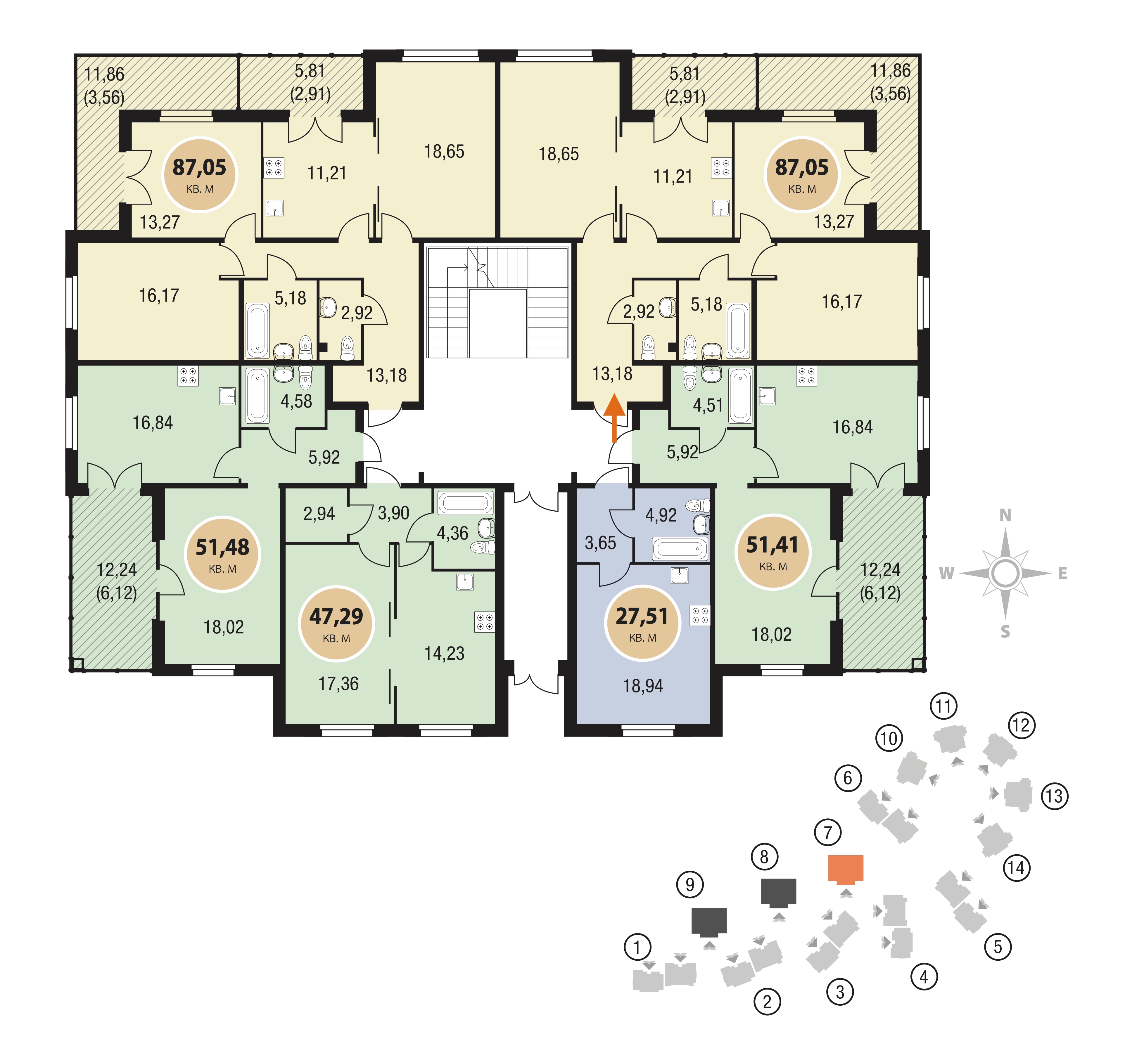 3-комнатная, 87 м² — ЖК ЖК Горки Парк