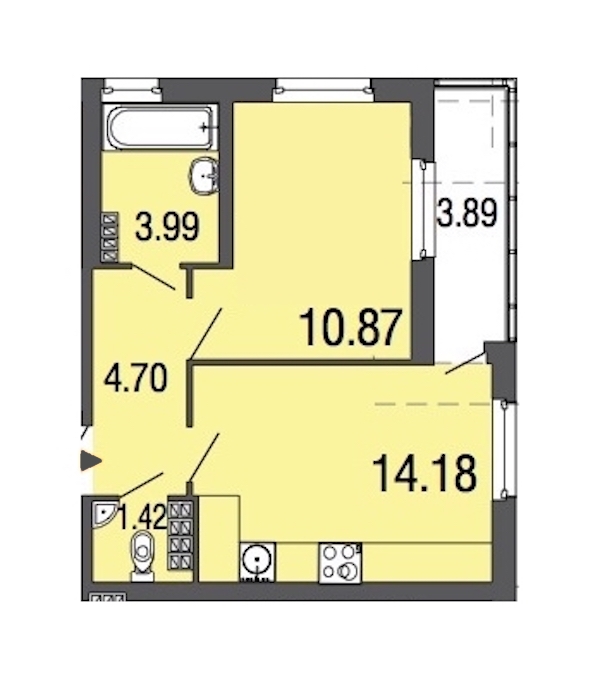 1-комнатная, 35 м² — ЖК ЖК ЭкоСити