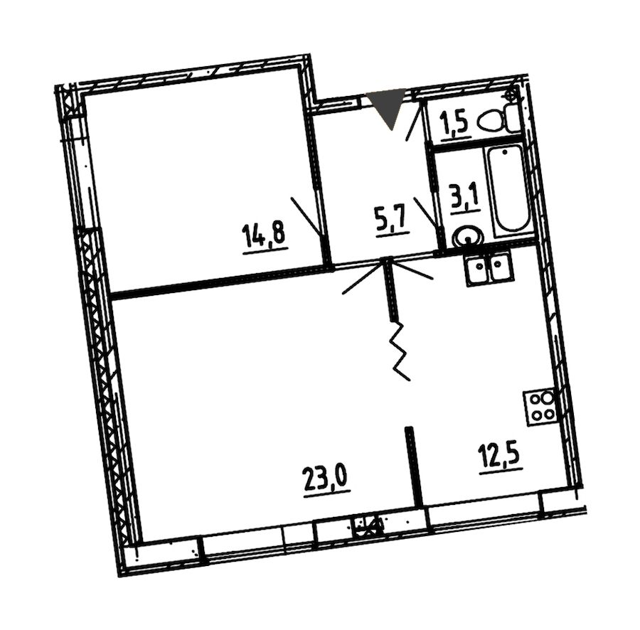 2-комнатная, 61 м² — ЖК ЖК Эталон на Неве