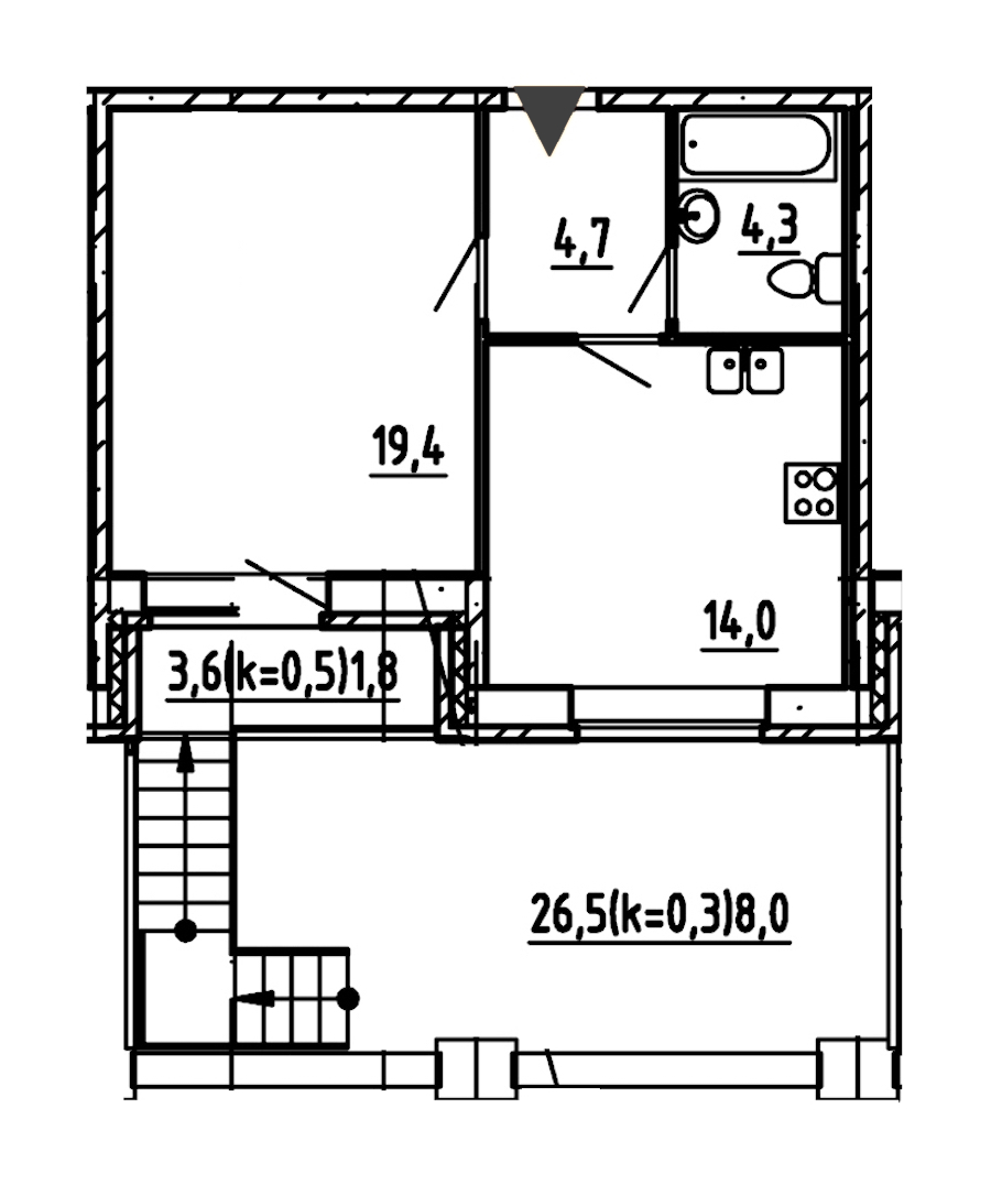 1-комнатная, 52 м² — ЖК ЖК Эталон на Неве