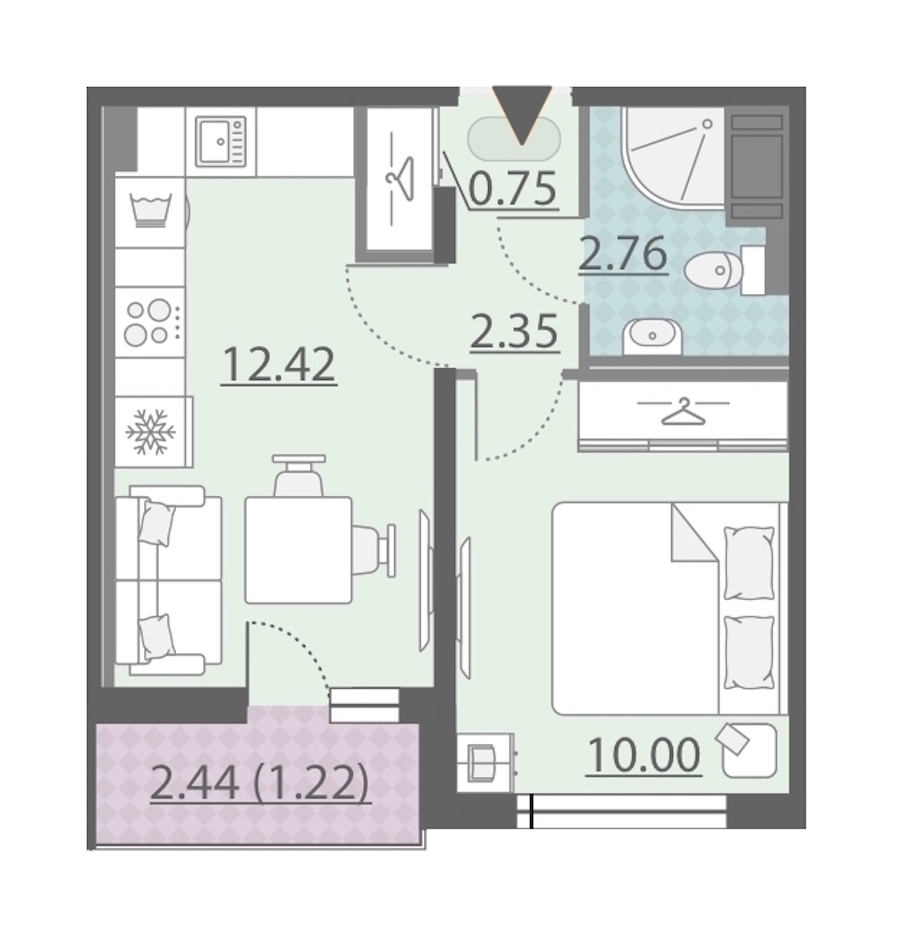 1-комнатная, 30 м² — ЖК ЖК Ручьи